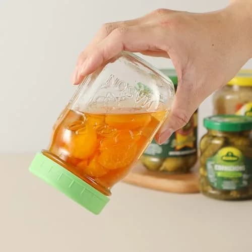 AOZITA Multicolor Plastic Mason Jar Lids for Regular Mouth Jars (12-Pack) | Leakproof & Dishwasher Safe Storage Caps thumbnail 9