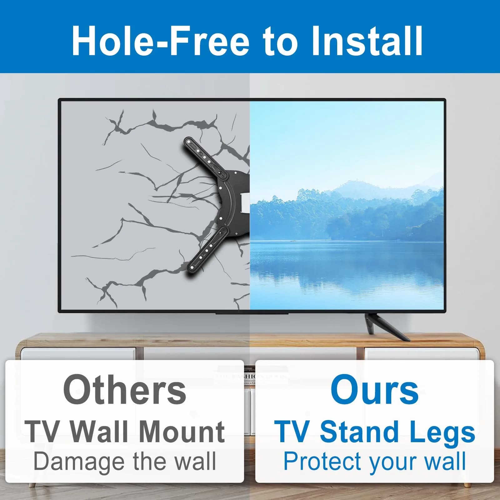 Dinghosen Metal TV Legs for TCL 70"-75" TVs | Stable Replacement Stands - view 4