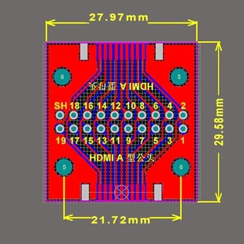 Teansic HDMI A Male to Female 19Pin Breakout Test Board (2-Pack) | Full 19 Pin Signal Breakout, Standard 2.54mm Pin Pitch thumbnail 3