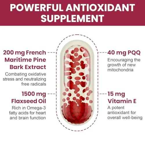 Vigorizar Pycnogeno with PQQ 120 Softgels | French Maritime Pine Bark Extract Antioxidant Support thumbnail 3