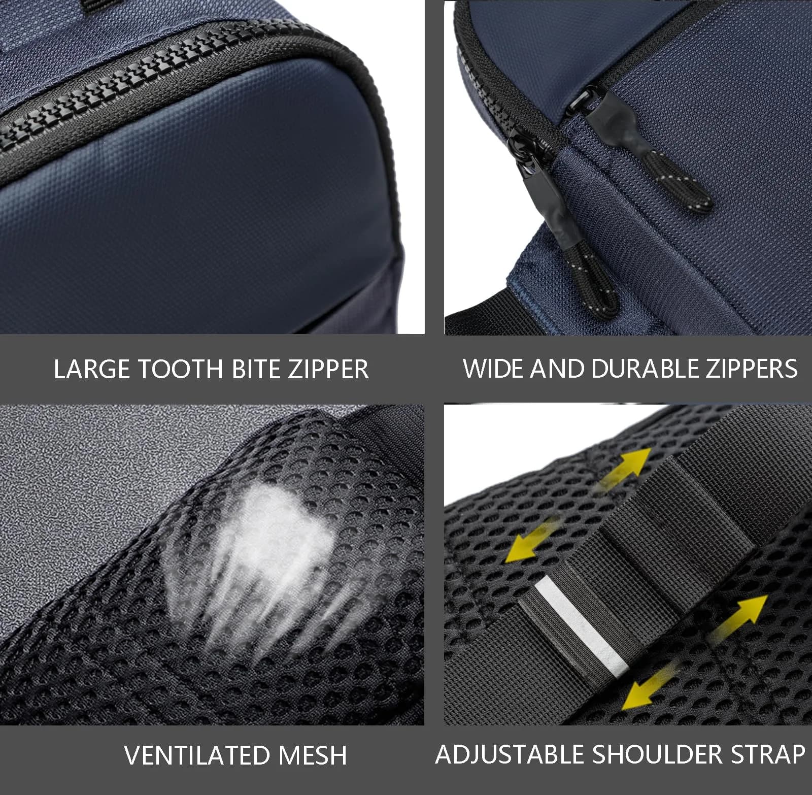 higouta Mini Waterproof Sling Bag for Men & Women, 5.3" x 8.1" x 1.2" | Navy Blue, Adjustable Strap - view 6