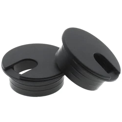 LBTODH Black 2 Pcs Desk Grommet with Removable Lid 45mm (1.77 Inch) | Organizes Cables for Desks & Tables thumbnail 1