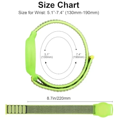 Meliya Nylon AirTag Bracelet for Kids Large (5.1"-7.4") | Adjustable Anti Lost Wristband thumbnail 5