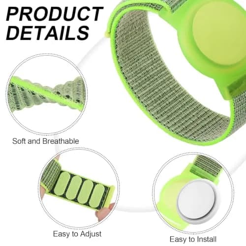 Meliya Nylon AirTag Bracelet for Kids Large (5.1"-7.4") | Adjustable Anti Lost Wristband thumbnail 2