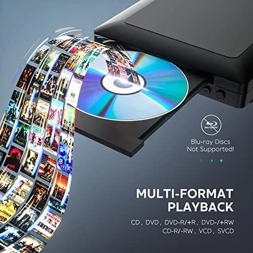 Ceihoit Mini HD DVD Player, All Region, 1080p Up-Convert, USB 2.0 | HDMI & RCA Included thumbnail 8