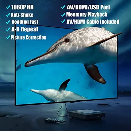 Ceihoit Mini HD DVD Player, All Region, 1080p Up-Convert, USB 2.0 | HDMI & RCA Included thumbnail 2