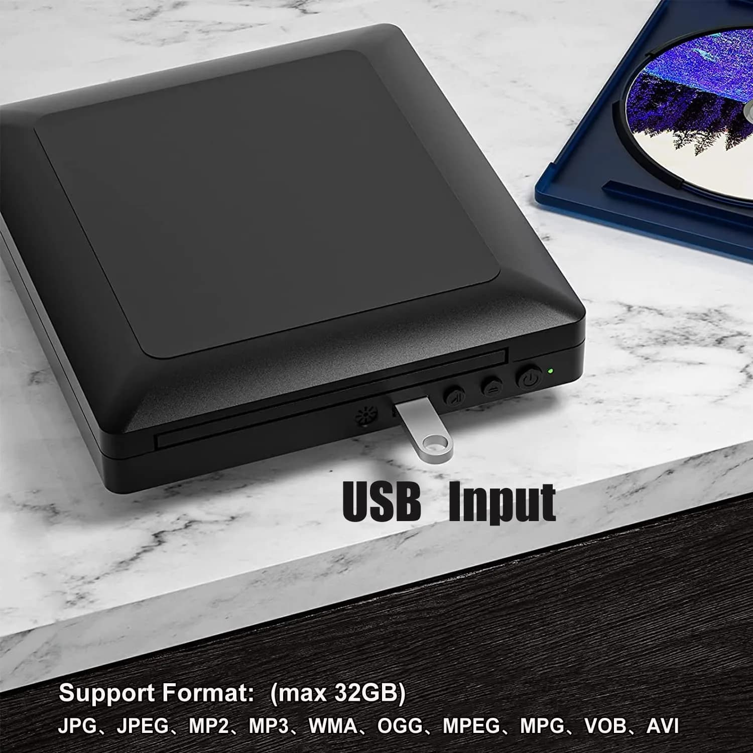 Ceihoit Mini HD DVD Player, All Region, 1080p Up-Convert, USB 2.0 | HDMI & RCA Included - view 4