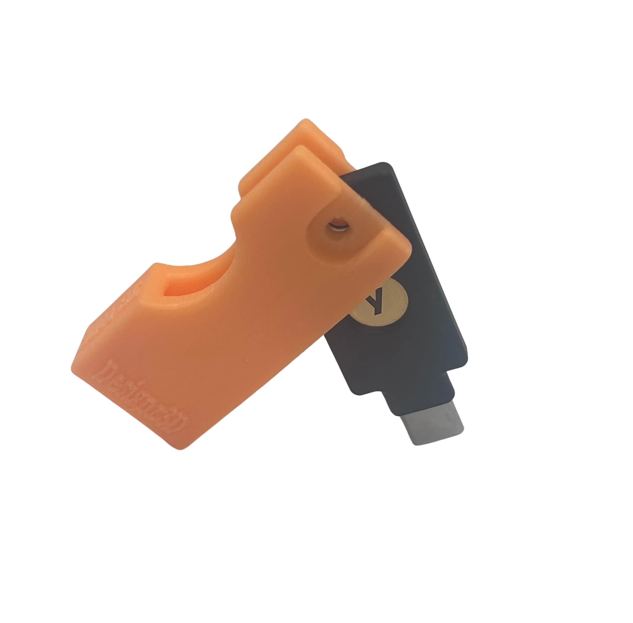 Designz3D Purple Yubikey Protector Flip Case Keychain Holder with Keyring | 3D Printed Water Resistant — Orange