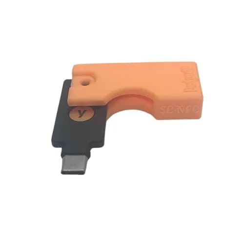 Designz3D Yubikey Protector Flip Case Keychain Holder Orange 5C NFC | Protects Yubikey from Damage thumbnail 2