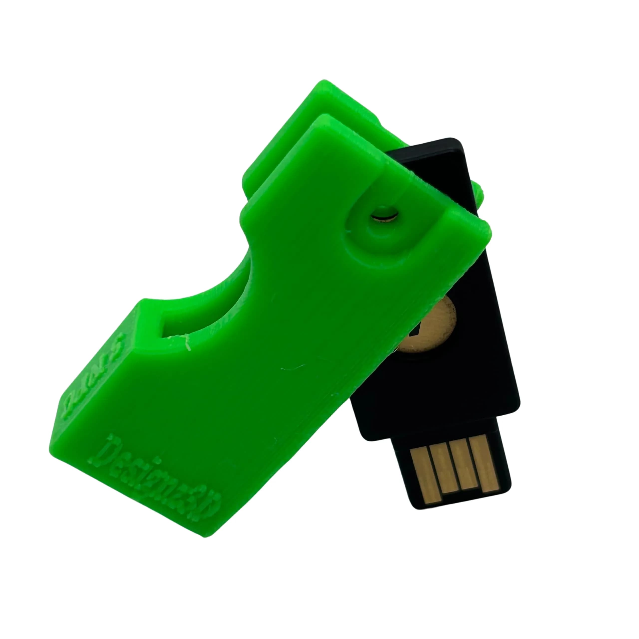 Designz3D Yubikey Protector Flip Case Keychain Holder with Keyring, Light Green (5 NFC) | Protects Yubikeys from Damage - main product image