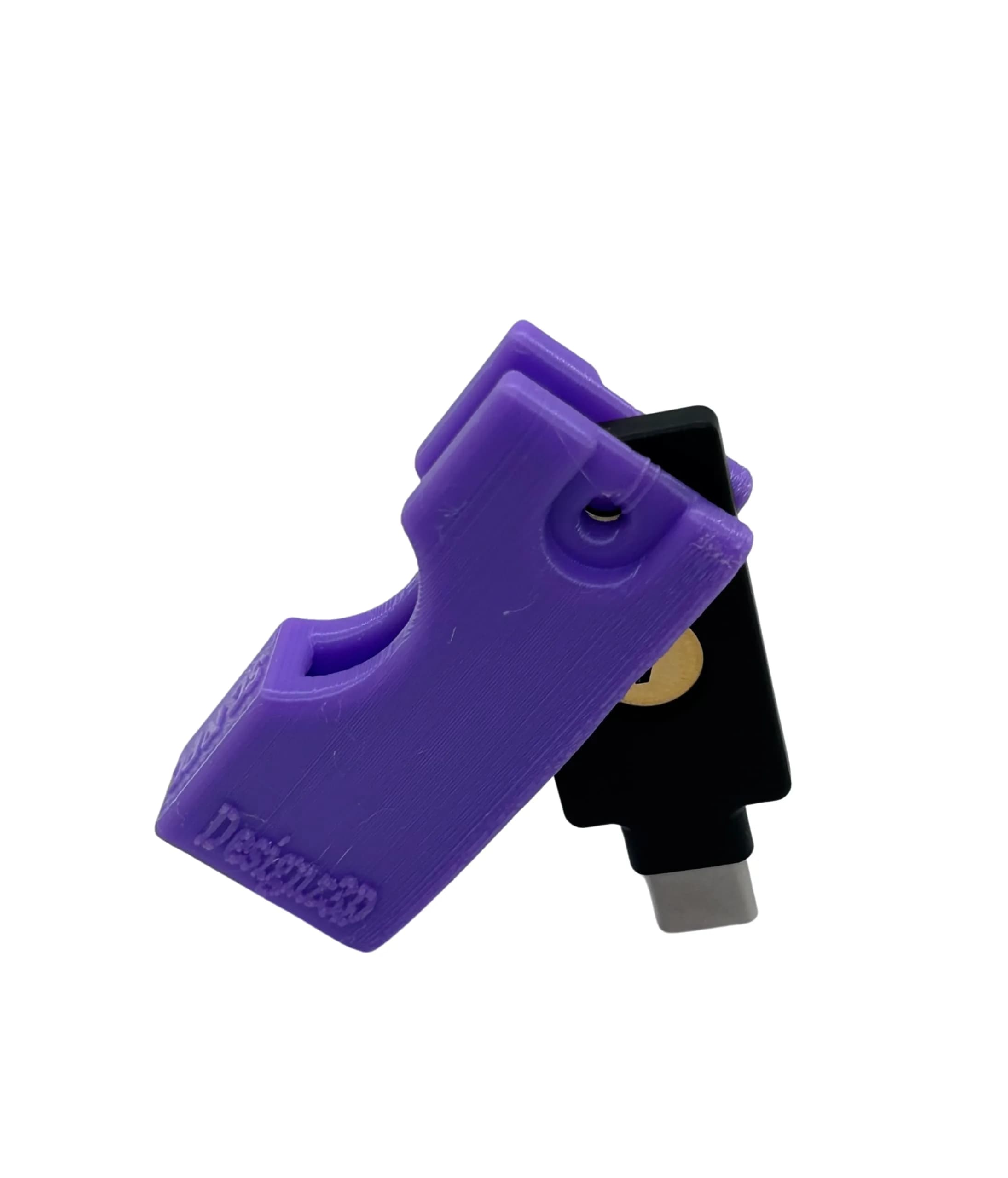 Designz3D Purple Yubikey Protector Flip Case Keychain Holder with Keyring | 3D Printed Water Resistant - main product image