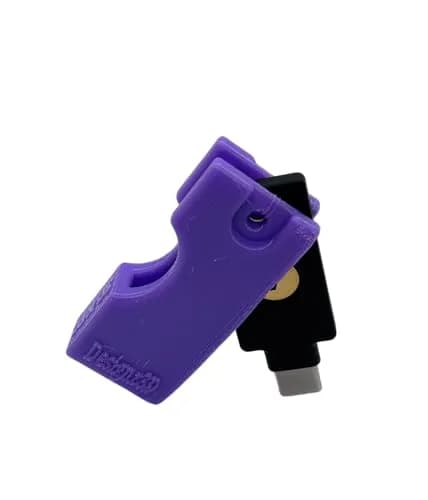 Designz3D Purple Yubikey Protector Flip Case Keychain Holder with Keyring | 3D Printed Water Resistant thumbnail 1