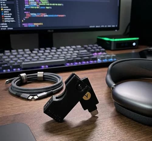 Designz3D Yubikey Protector Flip Case Keychain Holder for 5C NFC (Black) | 3D Printed, Water Resistant thumbnail 4
