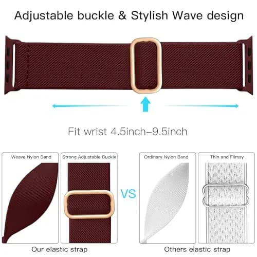 Lerobo Braided Solo Loop Compatible with Apple Watch Bands 40mm 41mm 42mm 44mm 45mm 46mm 49mm | Adjustable Nylon Sport Band thumbnail 3