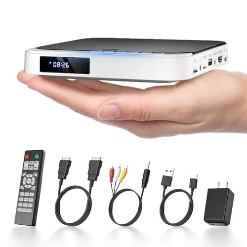 Desobry HDMI DVD Player with All Region Free | Compact 1080P Support, USB & TF Input, Anti-Shock, Quiet Load, Remote thumbnail 1