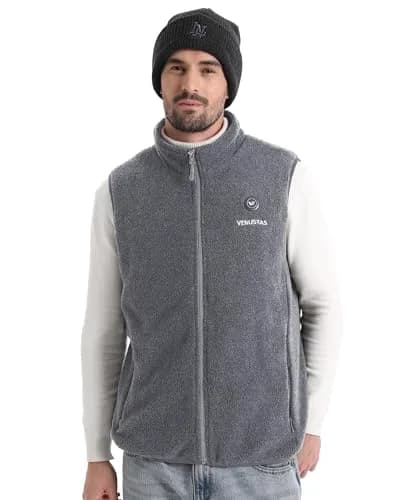 Venustas Men's Heated Fleece Vest with 6 Heating Zones & Battery Pack | Lightweight, 5X-Large, Gray, Winter thumbnail 2