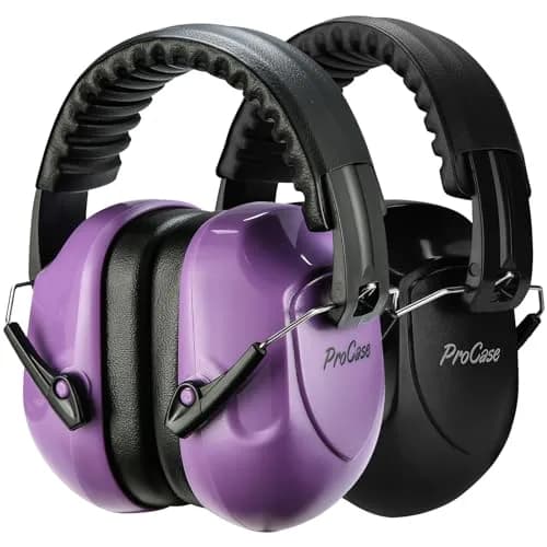 ProCase Hearing Protection Earmuffs NRR 28dB, Noise Cancelling Headphones 2-Pack | ANSI S3.19 Certified thumbnail 1