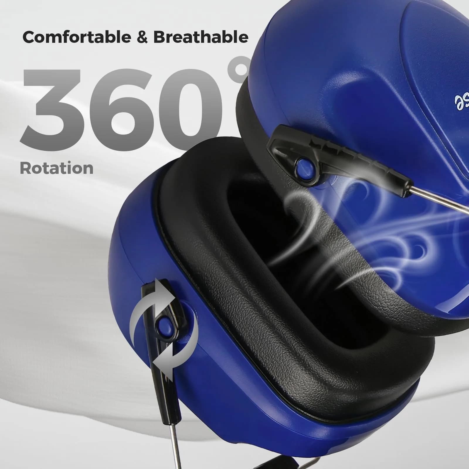 ProCase NRR 28dB Passive Hearing Protection Earmuffs | Adjustable Noise Reduction Headphones for Adults & Teens (2-Pack, Navy & Black) - view 4
