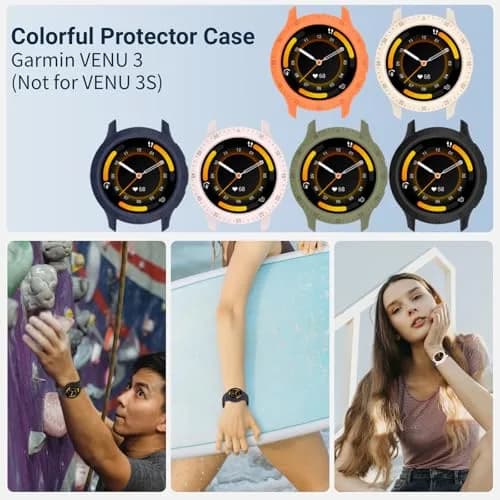 Chofit Rugged TPU Case for Garmin Venu 3 Smartwatch | Black&Black (2-Pack) thumbnail 7