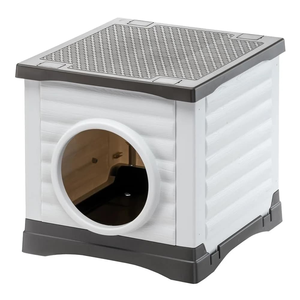 Ferplast PETVILLA 50 Small Dog & Cat Kennel | Eco-Friendly Recycled Plastic Pet Shelter - main product image