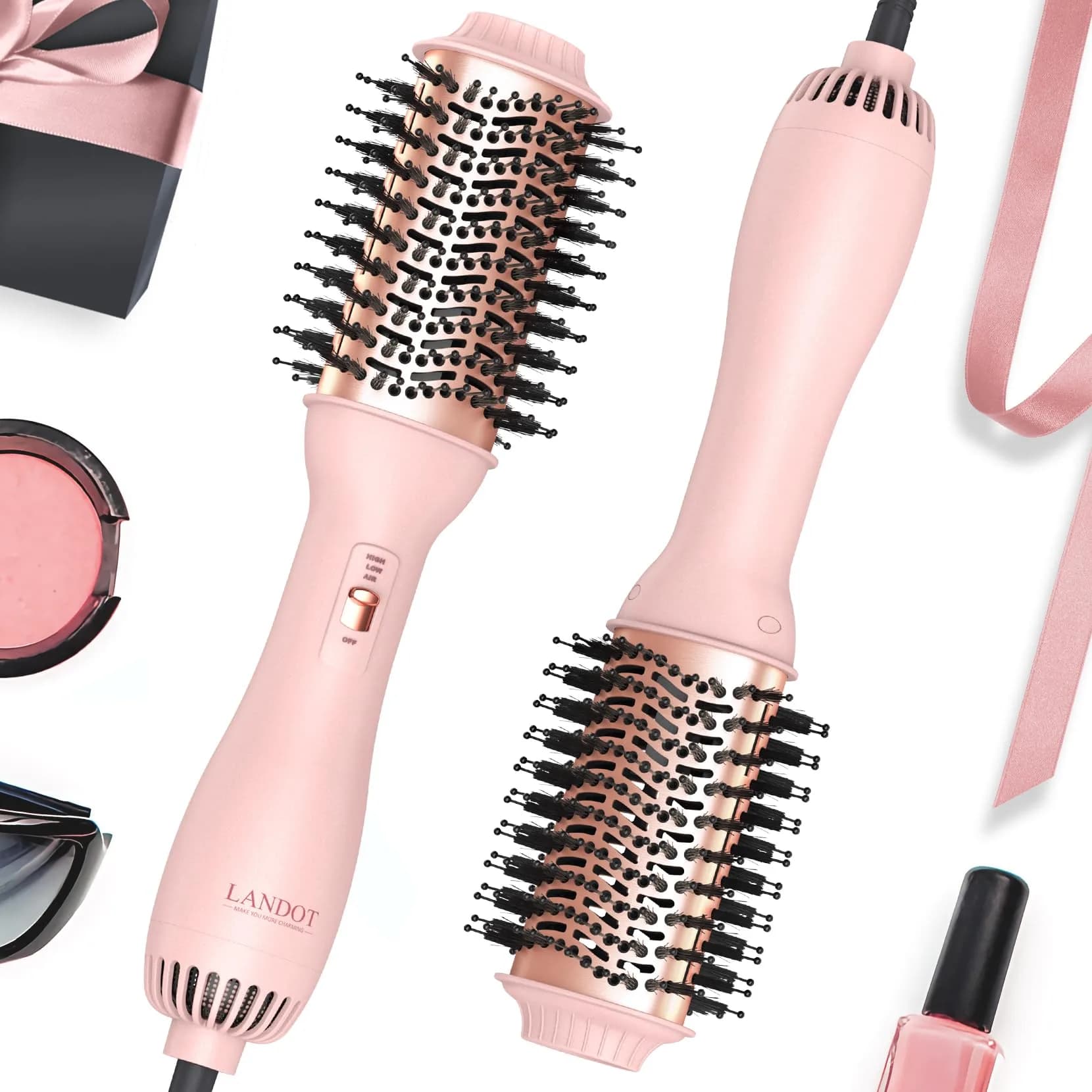LANDOT One-Step Hair Blow Dryer Brush 1000W | 16.5cm (6.5 Inch) Oval Barrel - main product image