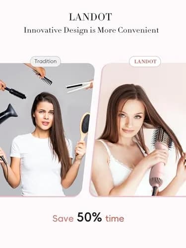 LANDOT One-Step Hair Blow Dryer Brush 1000W | 16.5cm (6.5 Inch) Oval Barrel thumbnail 2