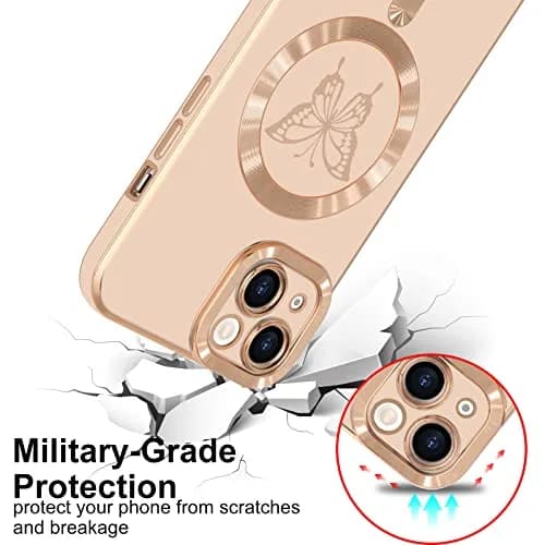Lafunda Magnetic for iPhone 15 Plus Case Butterfly, Pink | Support Wireless Charging & Full Camera Protection thumbnail 2