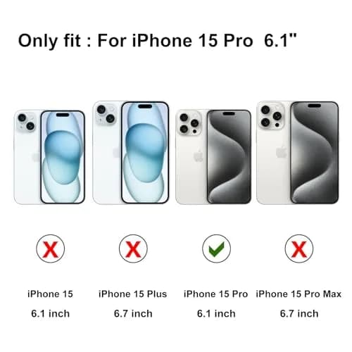 Lafunda Magnetic for iPhone 15 Pro Case Butterfly, Black | Stylish Shockproof TPU Cover with Magnetic Support thumbnail 5