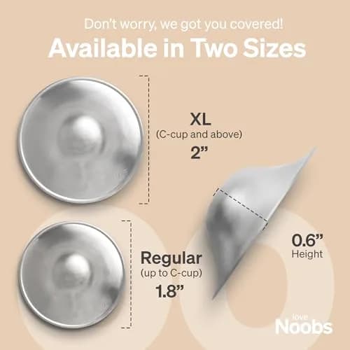Love Noobs Silver Nursing Cups Regular (2 Count) | FDA Registered & Prüfengel Certified for Breastfeeding Comfort thumbnail 5