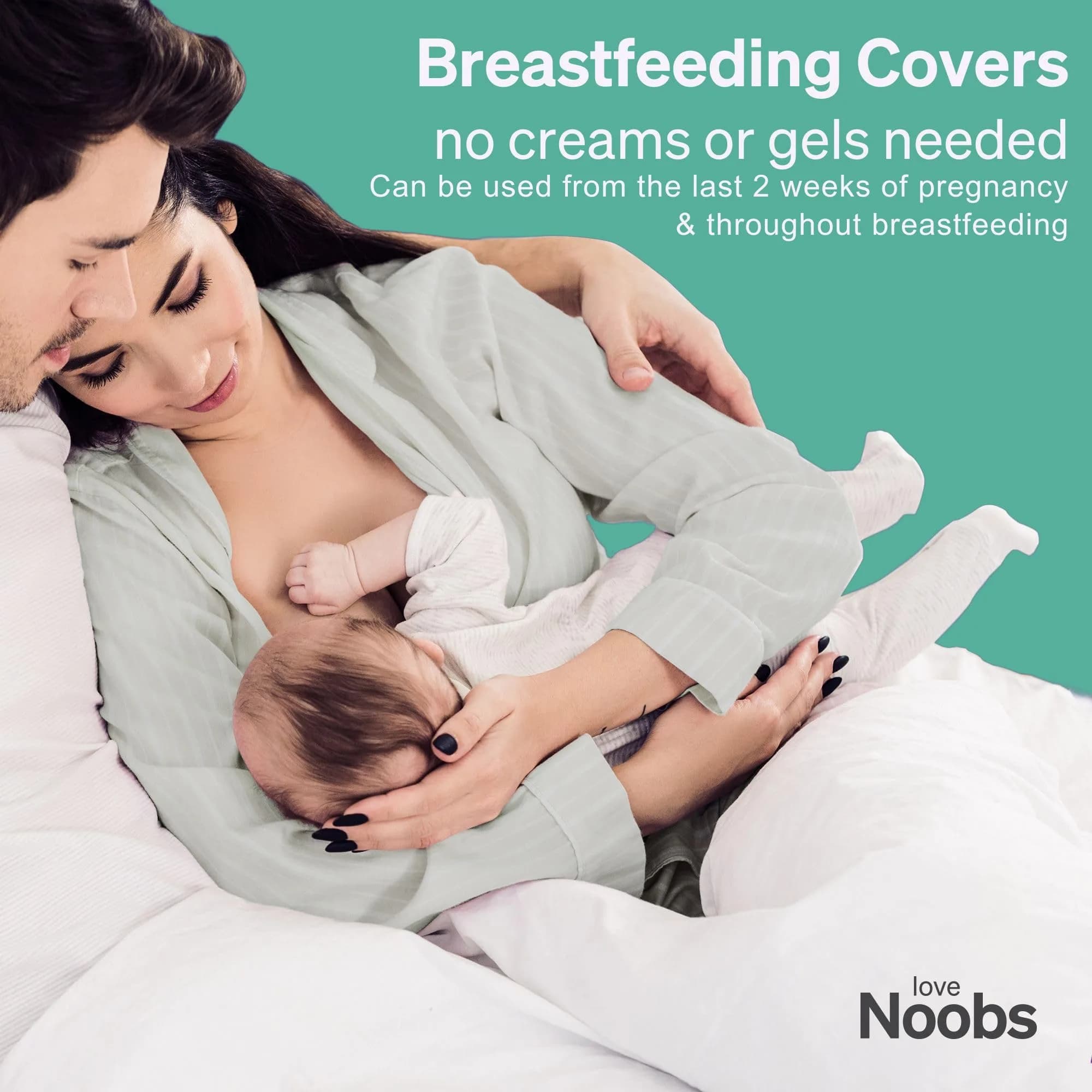 Love Noobs Silver Nursing Cups XL Size | Natural Nipple Pain Relief for Breastfeeding Newborns - view 6