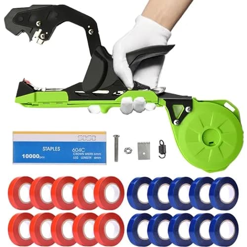 SUCA Green Plant Tying Machine with 20 Tape Rolls | 420g Lightweight Tool for Branches up to 45mm thumbnail 1
