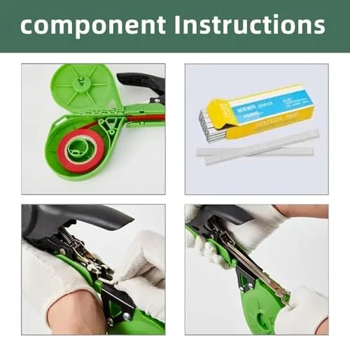 SUCA Green Plant Tying Machine with 20 Tape Rolls | 420g Lightweight Tool for Branches up to 45mm thumbnail 8