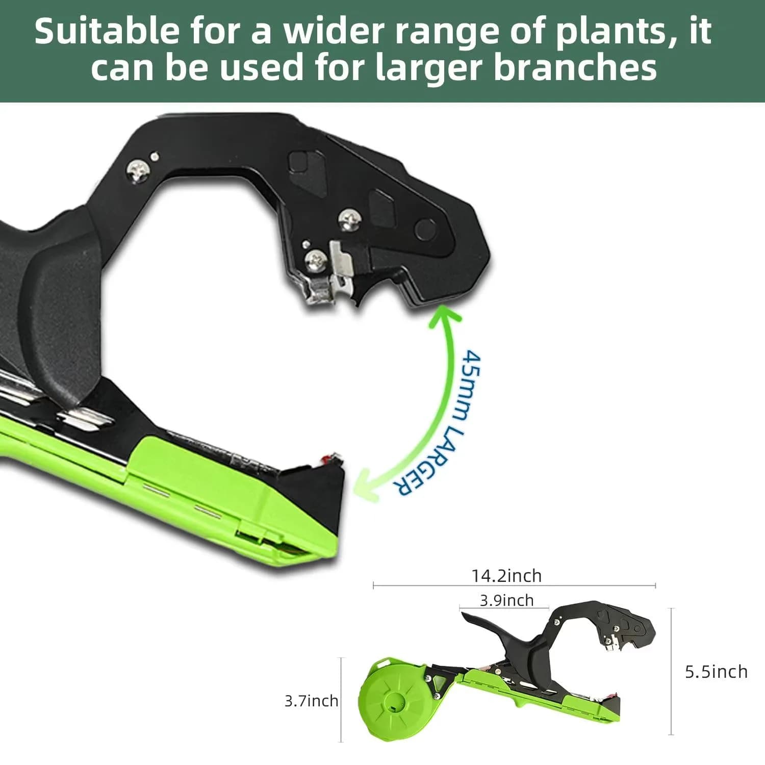 SUCA Green Plant Tying Machine with 20 Tape Rolls | 420g Lightweight Tool for Branches up to 45mm - view 2