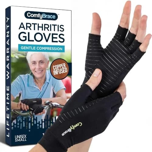 ComfyBrace Copper Arthritis Gloves XL (1 Pair) | Hand Compression Gloves for Swelling, Carpal Tunnel, Tendonitis Relief thumbnail 1
