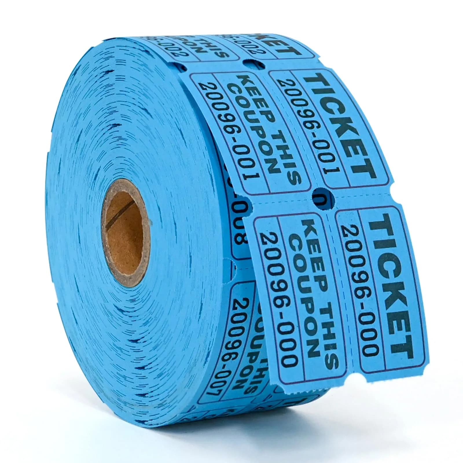 L LIKED Blue Raffle Tickets 2" x 2" Double Roll (1000 Pairs) | Consecutive Numbering for Easy Event Management — 1000 Blue