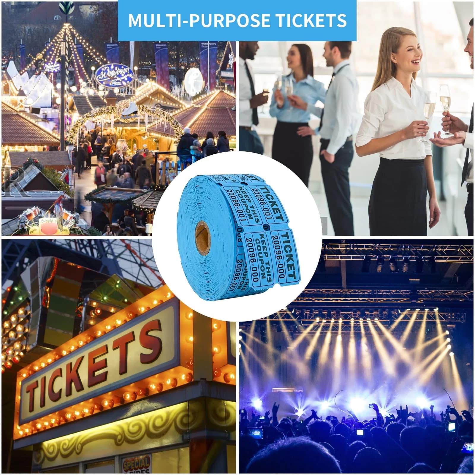 L LIKED Raffle Tickets Double Rolls 1000 Pairs Blue | Easy Separation & Clear Numbering for Events - view 7