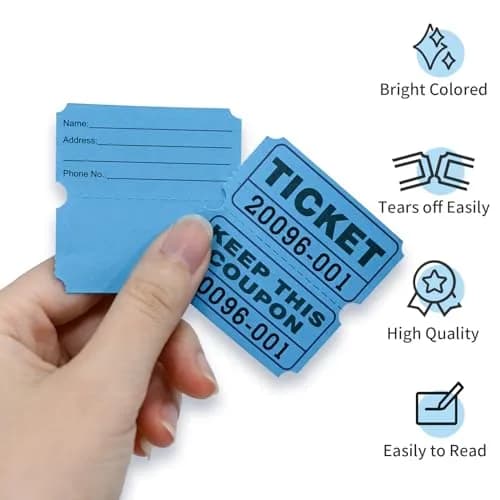 L LIKED Raffle Tickets Double Rolls 1000 Pairs Blue | Easy Separation & Clear Numbering for Events thumbnail 3