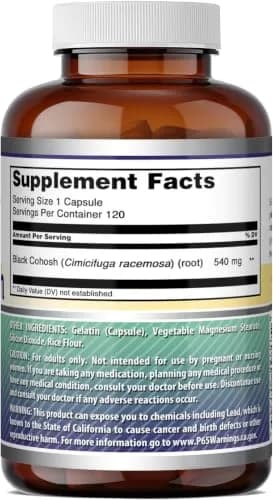 Amazing Nutrition Black Cohosh 540mg 120 Capsule Supplement | Gluten Free | Made in USA (3 Pack) thumbnail 6
