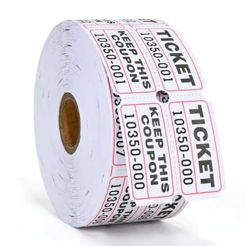 L LIKED Double Raffle Tickets Roll (2000 pcs total, 1000 per roll) | Easy Tear 50/50 Tickets for Events - main product image