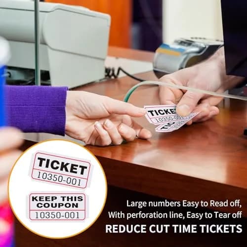 L LIKED White Raffle Tickets 2" x 2", Double Roll, 1000 Pairs/Roll | Consecutive Numbering for Easy Verification thumbnail 5