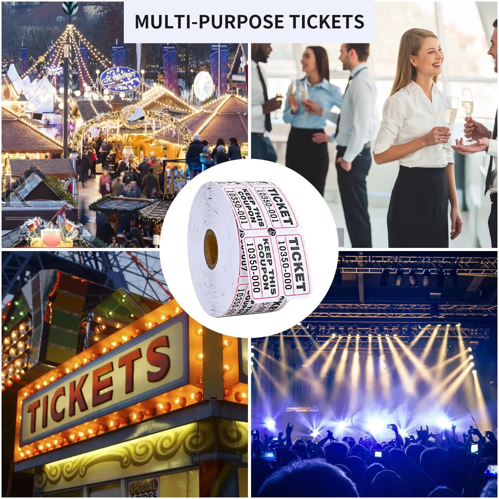 L LIKED Double Raffle Tickets Roll (2000 pcs total, 1000 per roll) | Easy Tear 50/50 Tickets for Events - view 7
