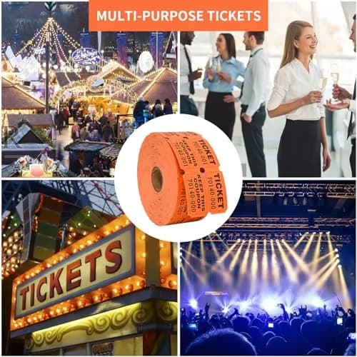 L LIKED Orange Raffle Tickets 2" x 2", Double Roll, 1000 Pairs/Roll | Consecutively Numbered for Easy Event Management thumbnail 7