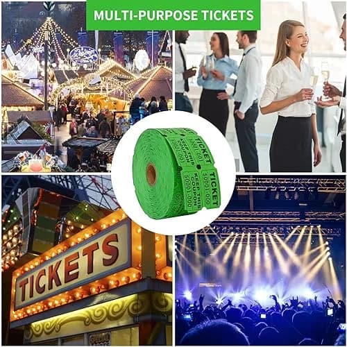 L LIKED Green Raffle Tickets 2" x 2", Double Roll, 1000 Pairs/Roll | Consecutive Numbering for Easy Event Management thumbnail 7