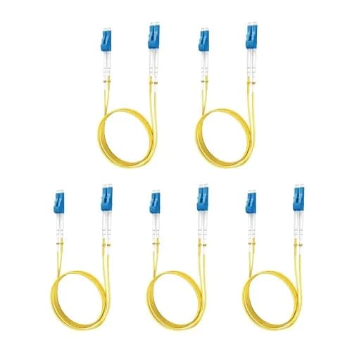 Yonwide Single Mode Fiber Lc to Lc 2m (6.56 ft) 5 Pack | OS2 Duplex Fiber Optic Cable for 10Gb Ethernet thumbnail 1