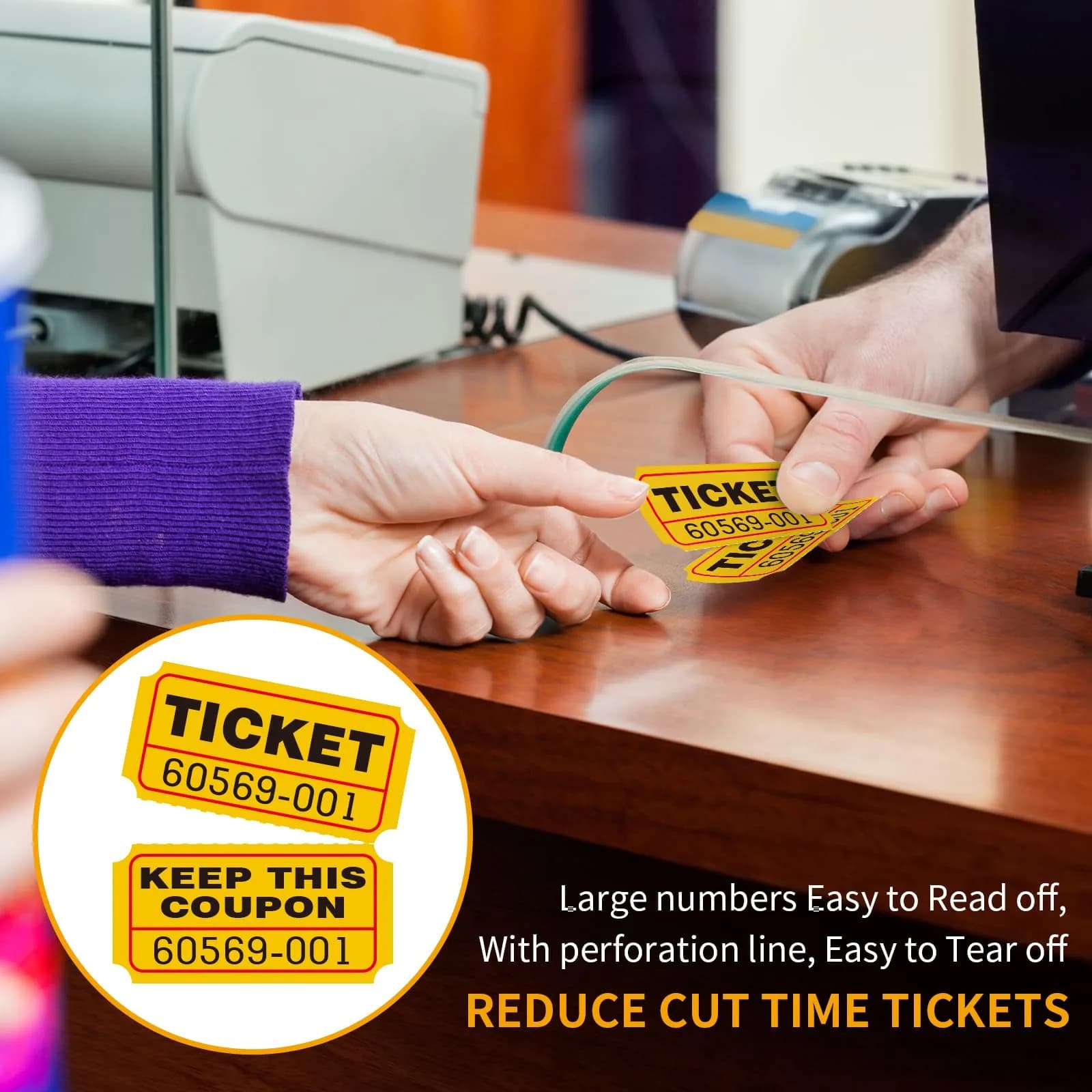 L LIKED 1000 Yellow Raffle Tickets Double Roll | Easy Separation for Events | L LIKED - view 6