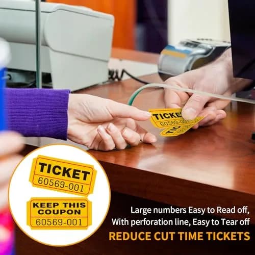 L LIKED Yellow Raffle Tickets 2" x 2" Double Roll (1000 Pairs) | Consecutive Numbering for Easy Event Management thumbnail 6
