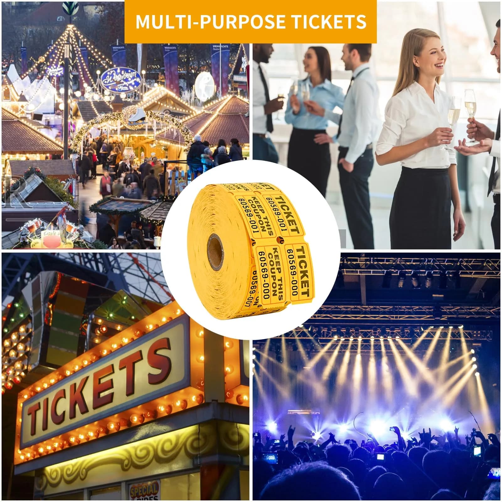 L LIKED 1000 Yellow Raffle Tickets Double Roll | Easy Separation for Events | L LIKED - view 7