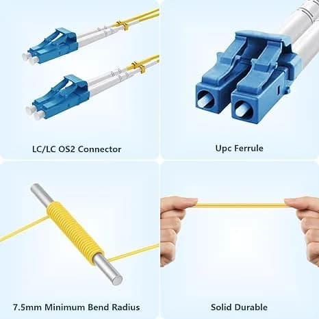 Yonwide Single Mode Fiber Lc to Lc 1m | OS2 Duplex Fiber Patch Cable, 5 Pack, LSZH, Yellow, 1 Meter thumbnail 6