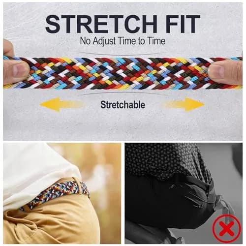 XZQTIVE Braided Stretch Belt for Men & Women | 3.5cm (1.38in) Wide, Adjustable Fit thumbnail 6