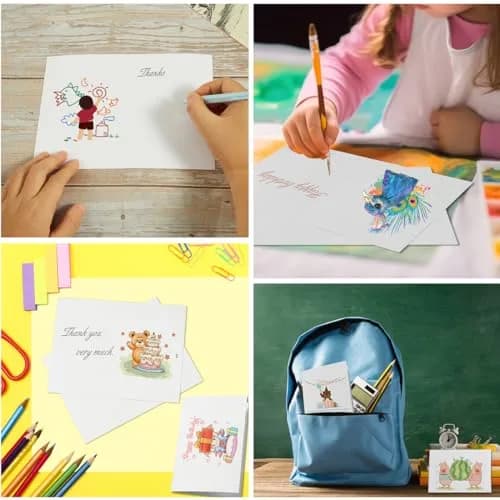 Toperd 50 Pack White Folded Cardstock Greeting Cards | 4x6 Inches, Blank, Premium 250GSM Paper thumbnail 4